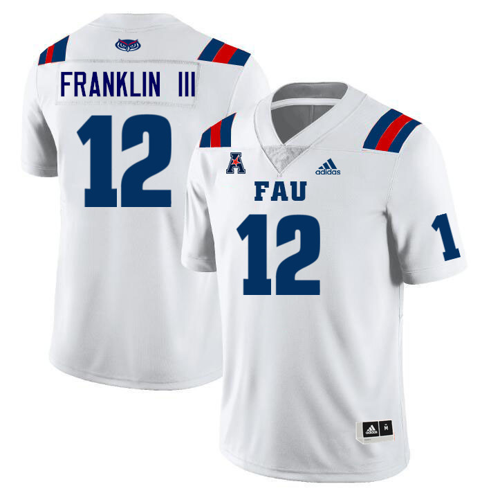 Florida Atlantic Owls #12 John Franklin III College Football Jerseys Stitched Sale-White